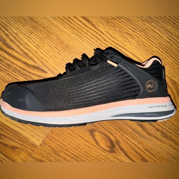 Timberland Women Anti-Fatigue Steel-toed black/pink shoe size 8.5 - Picture 7 of 8
